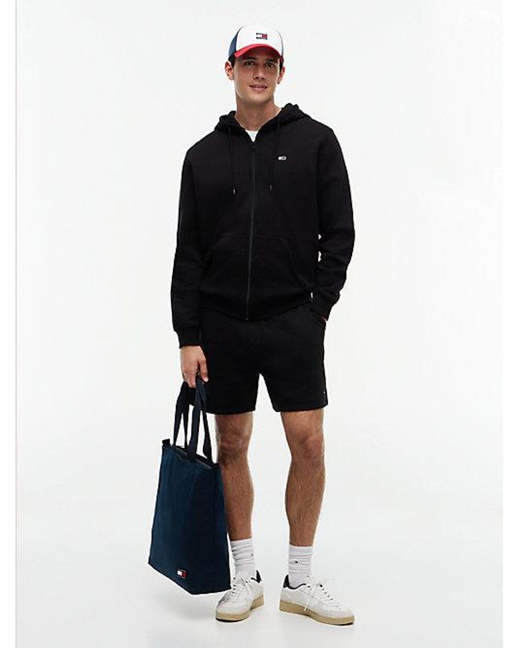 Tommy Hilfiger Black Brushed Fleece Zip-thru Hoody for men