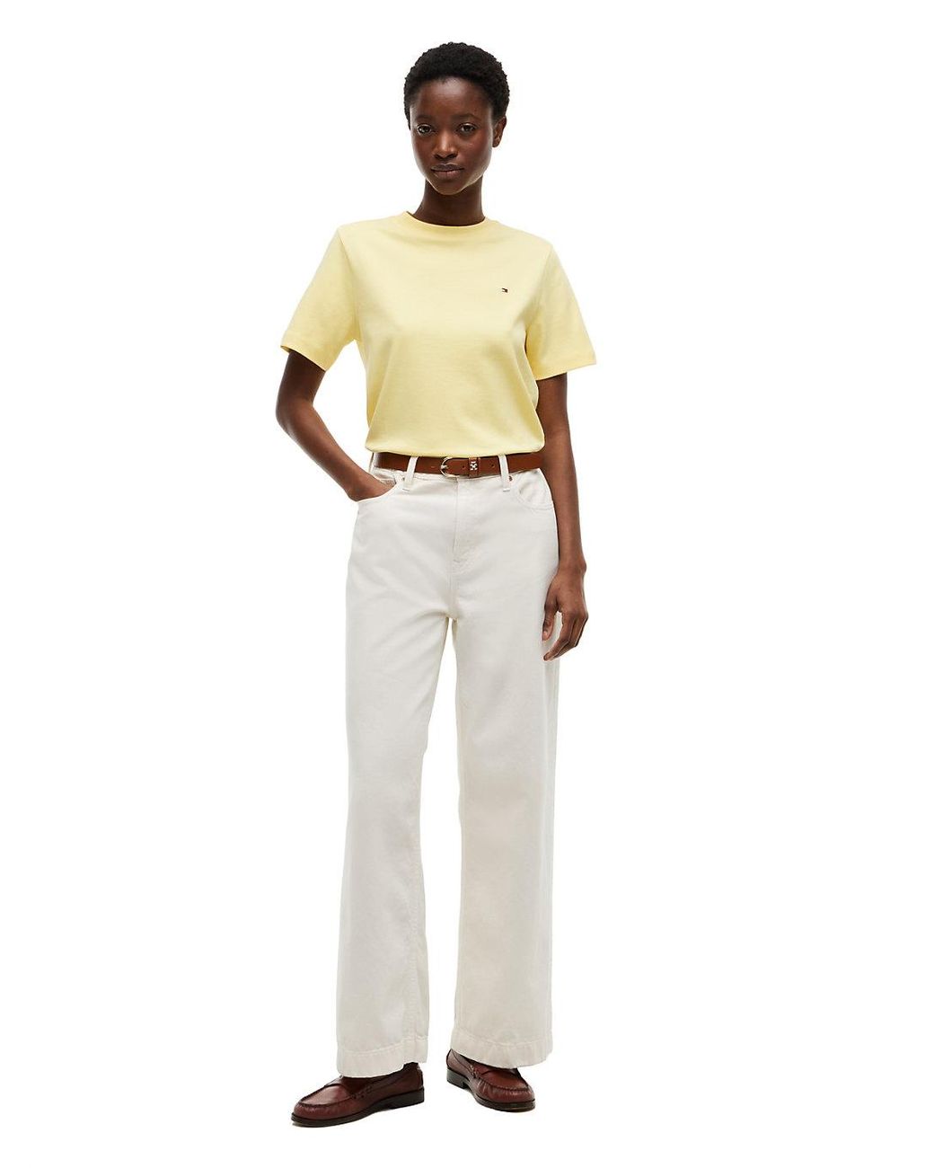 Tommy Hilfiger Metallic Interlock Knit Boxy Crew Neck T-Shirt