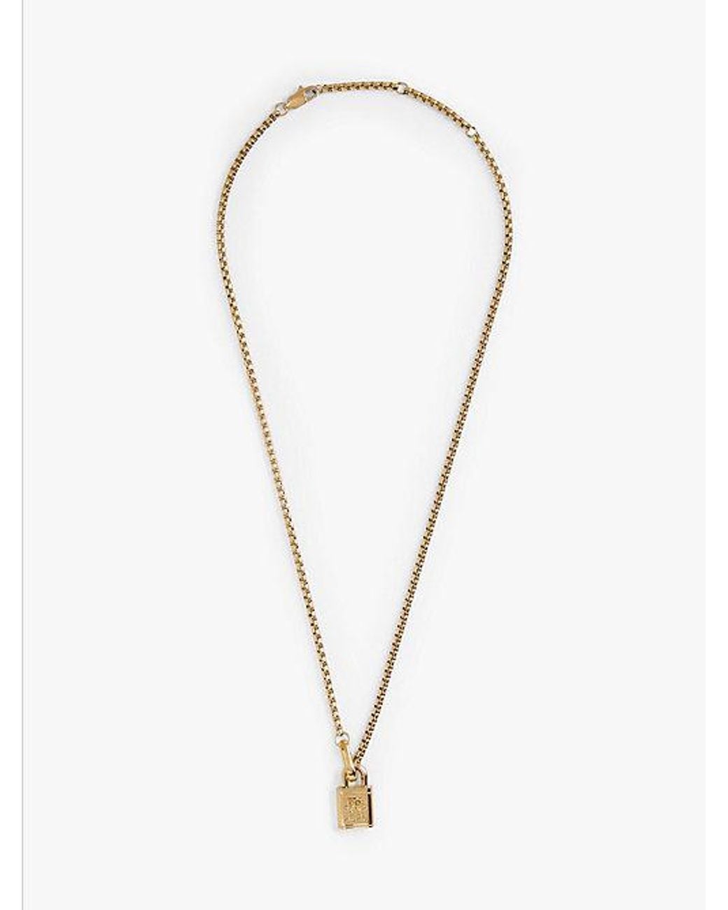 Tommy Hilfiger Yellow Th Monogram Padlock Plated Necklace