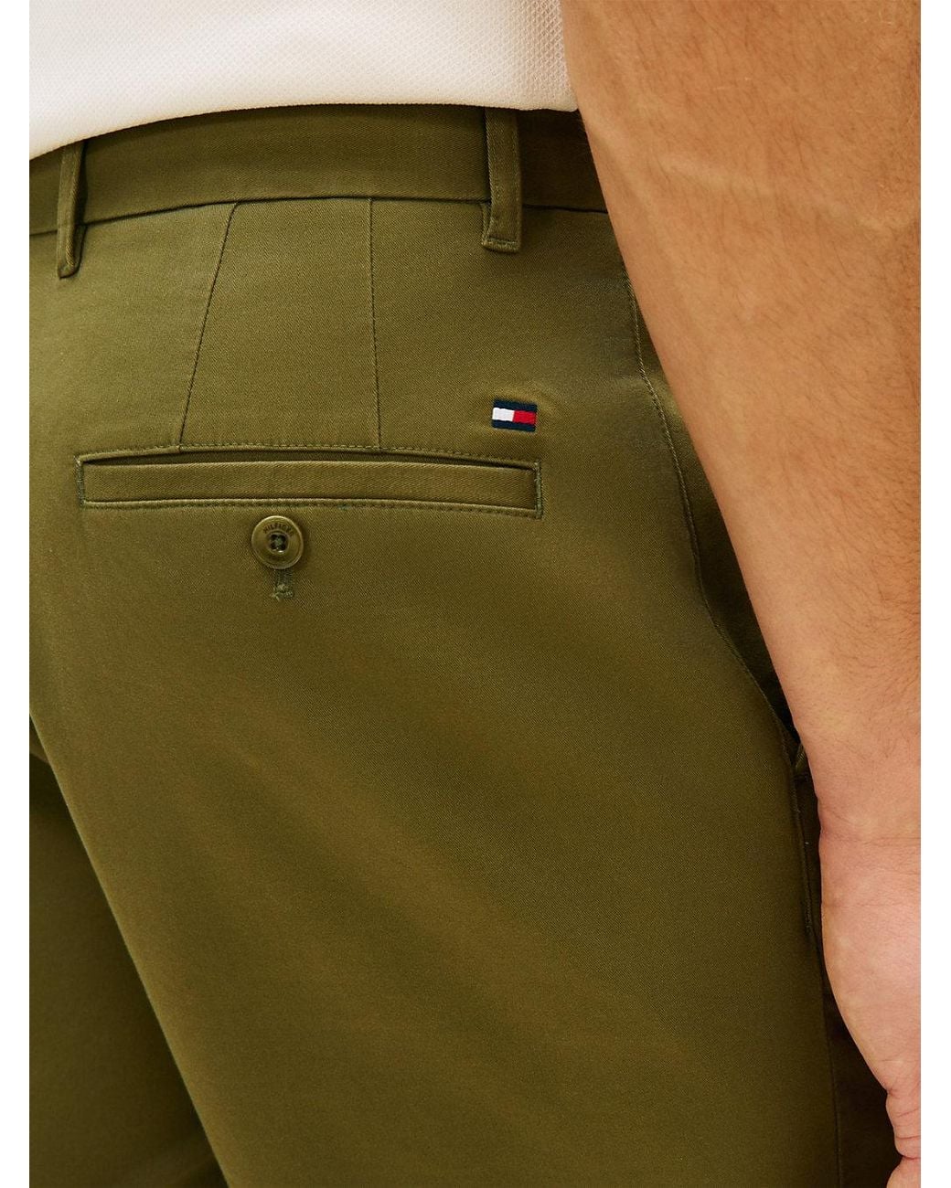 Tommy Hilfiger White Dover Twill Regular Fit Chino Shorts for men