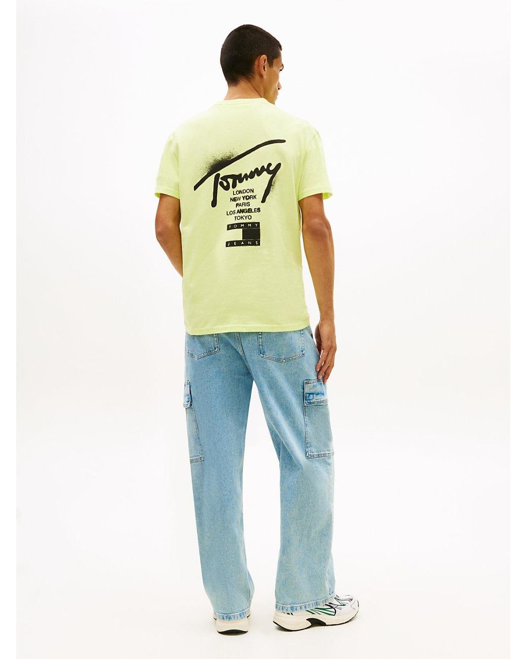 Tommy Hilfiger Yellow Signature Back Logo Jersey T-Shirt for men