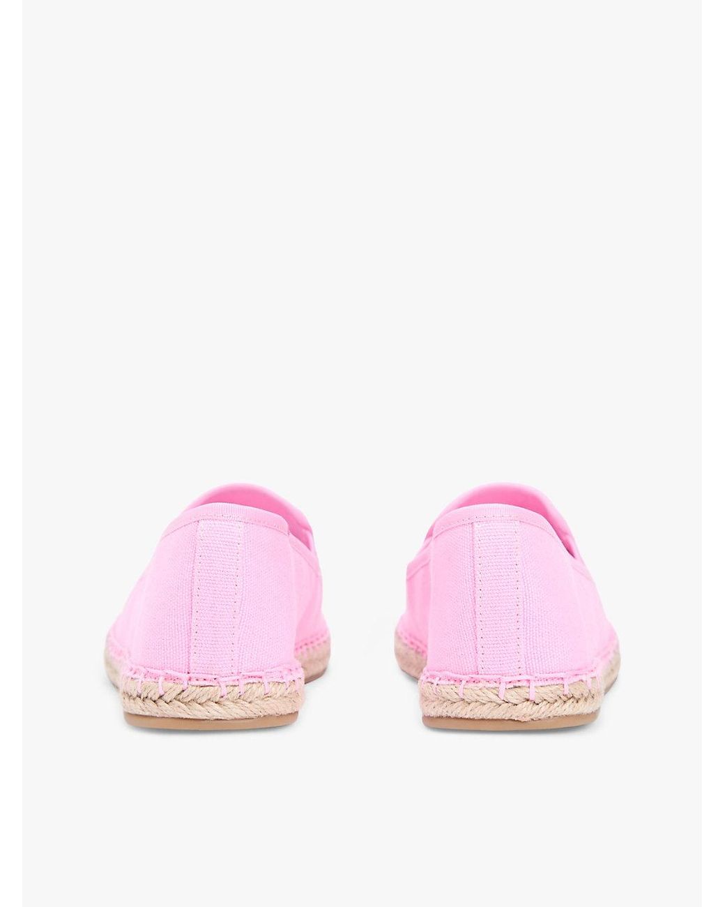 Tommy Hilfiger Pink Logo Embroidery Canvas Espadrilles