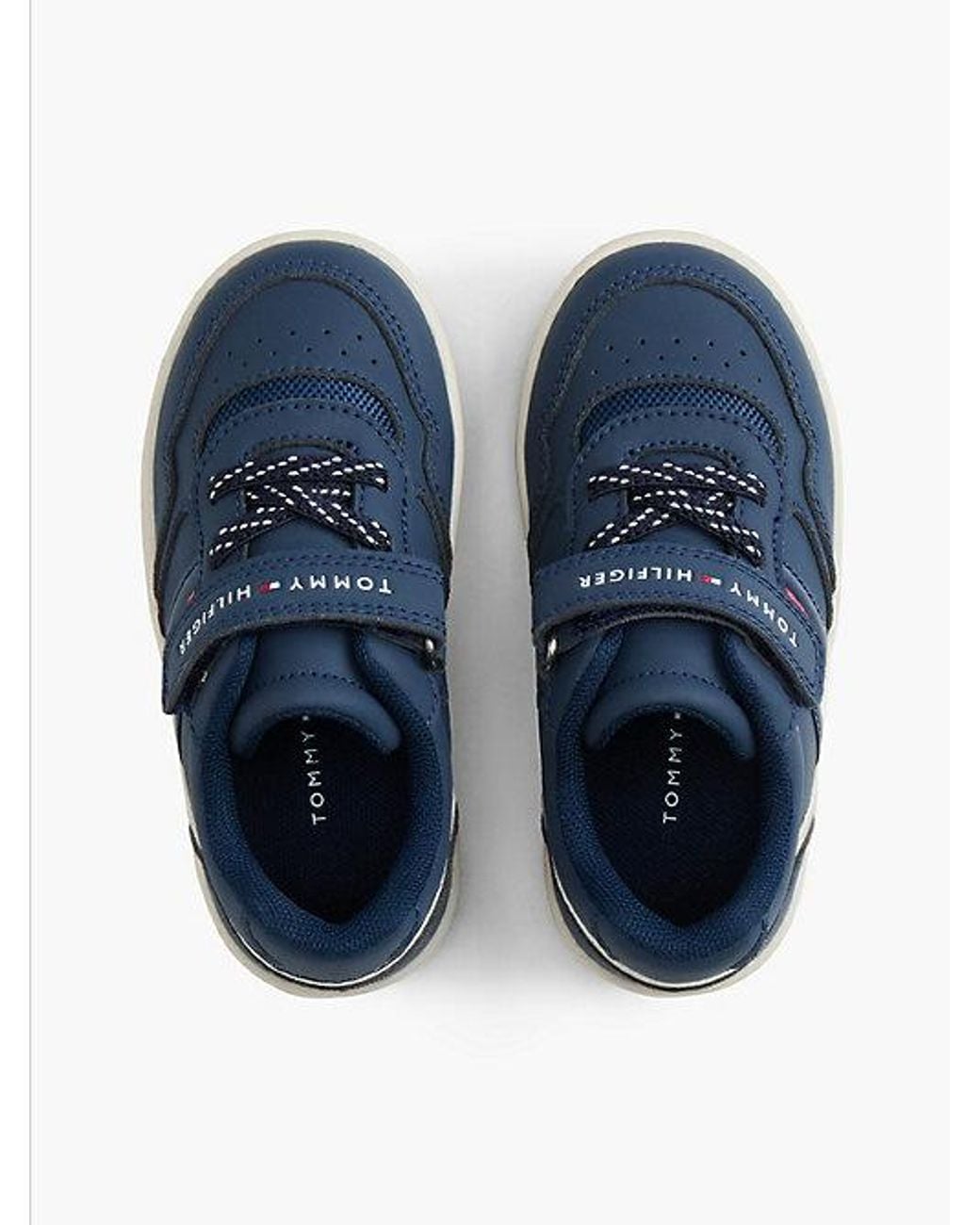 Tommy Hilfiger Blue Flecked Lace Logo Strap Trainers