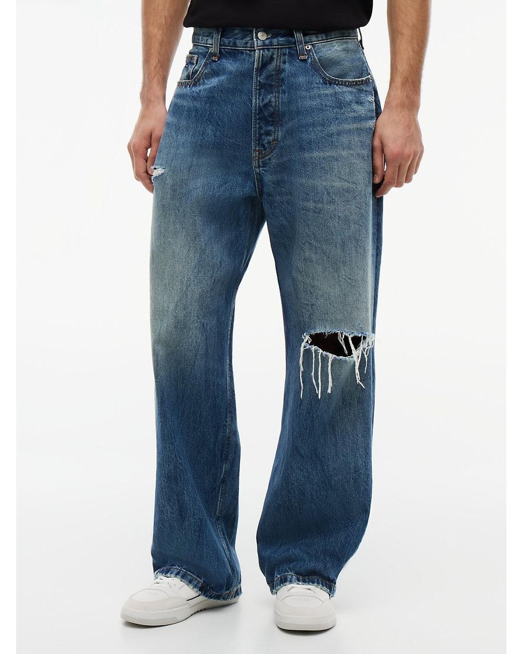 Tommy Hilfiger Blue Theo Distressed Loose Jeans for men