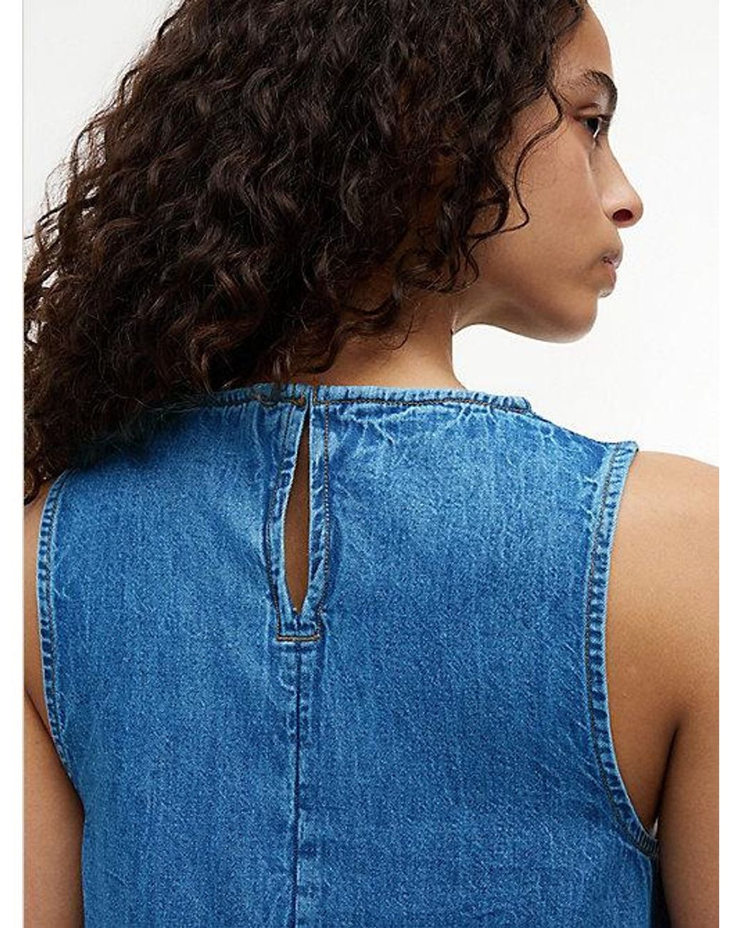 Tommy Hilfiger Blue Chambray Sleeveless Mini A-Line Dress