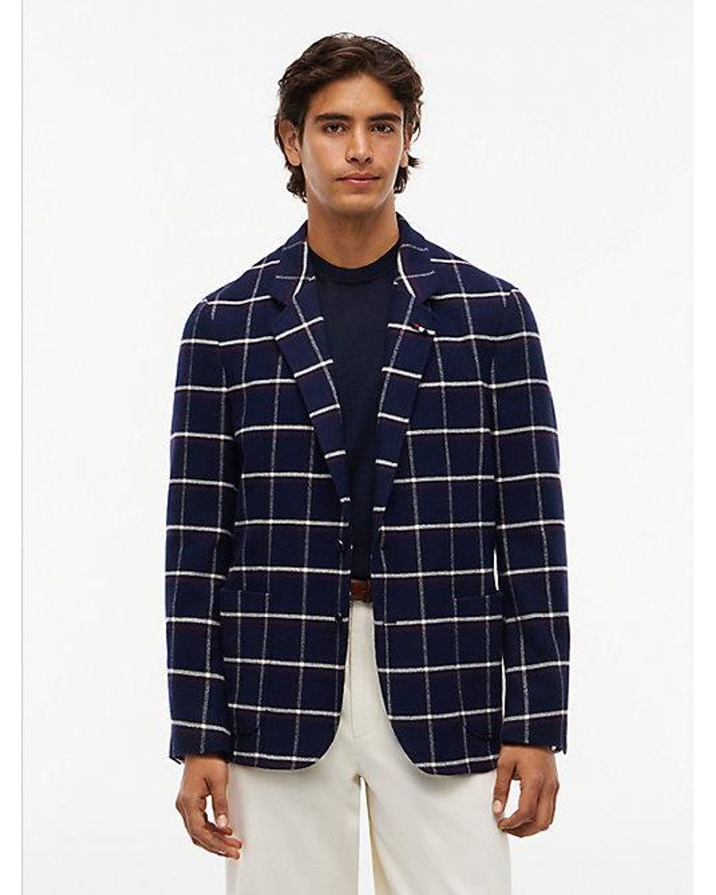 Tommy Hilfiger Blue Regular Fit Brushed Single Breasted Blazer for men