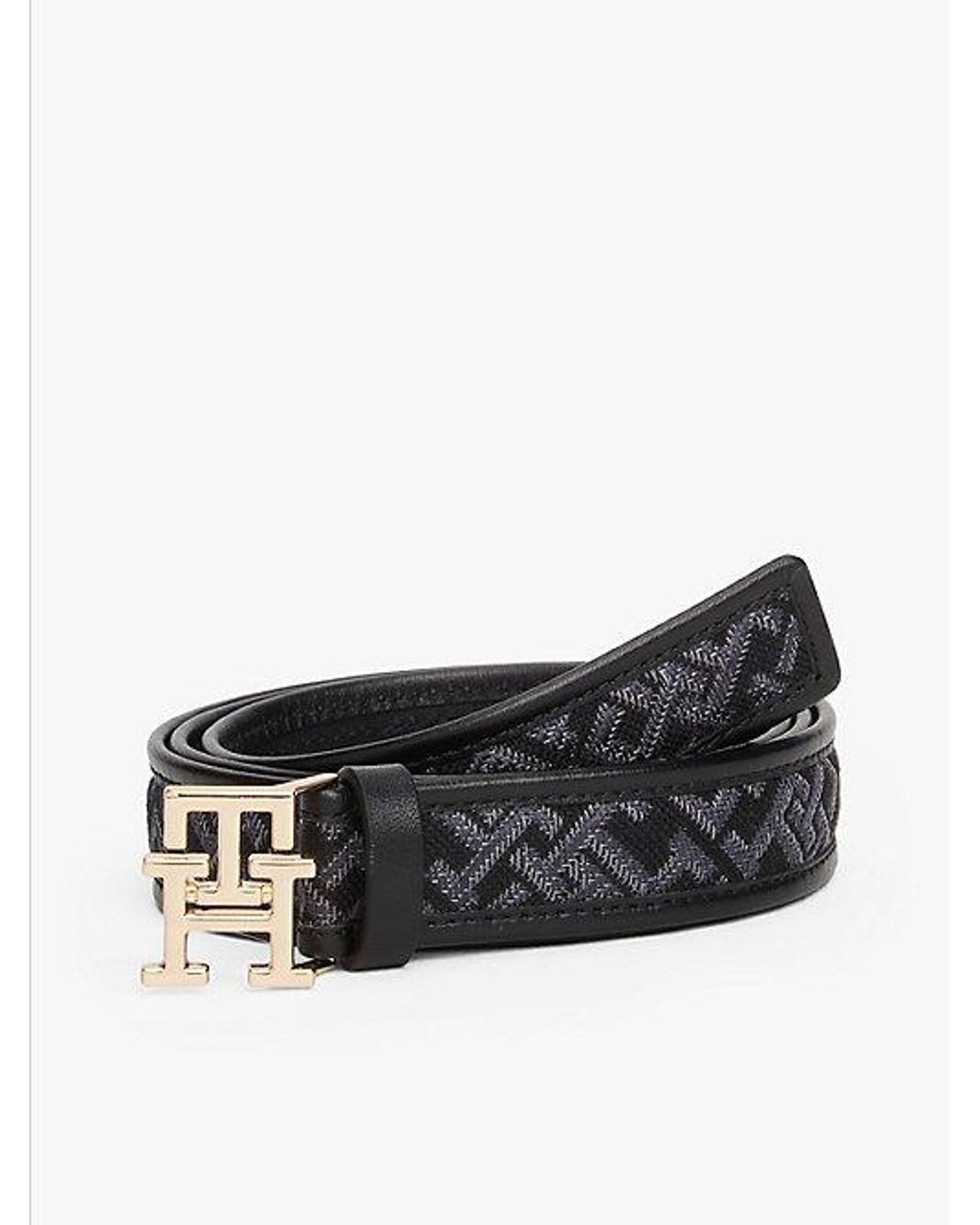 Tommy Hilfiger Black Modern Th Monogram Jacquard Belt