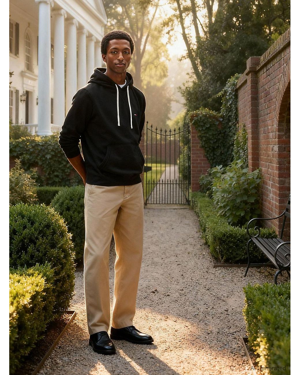 Tommy Hilfiger Black Fleece Drawstring Hoody for men