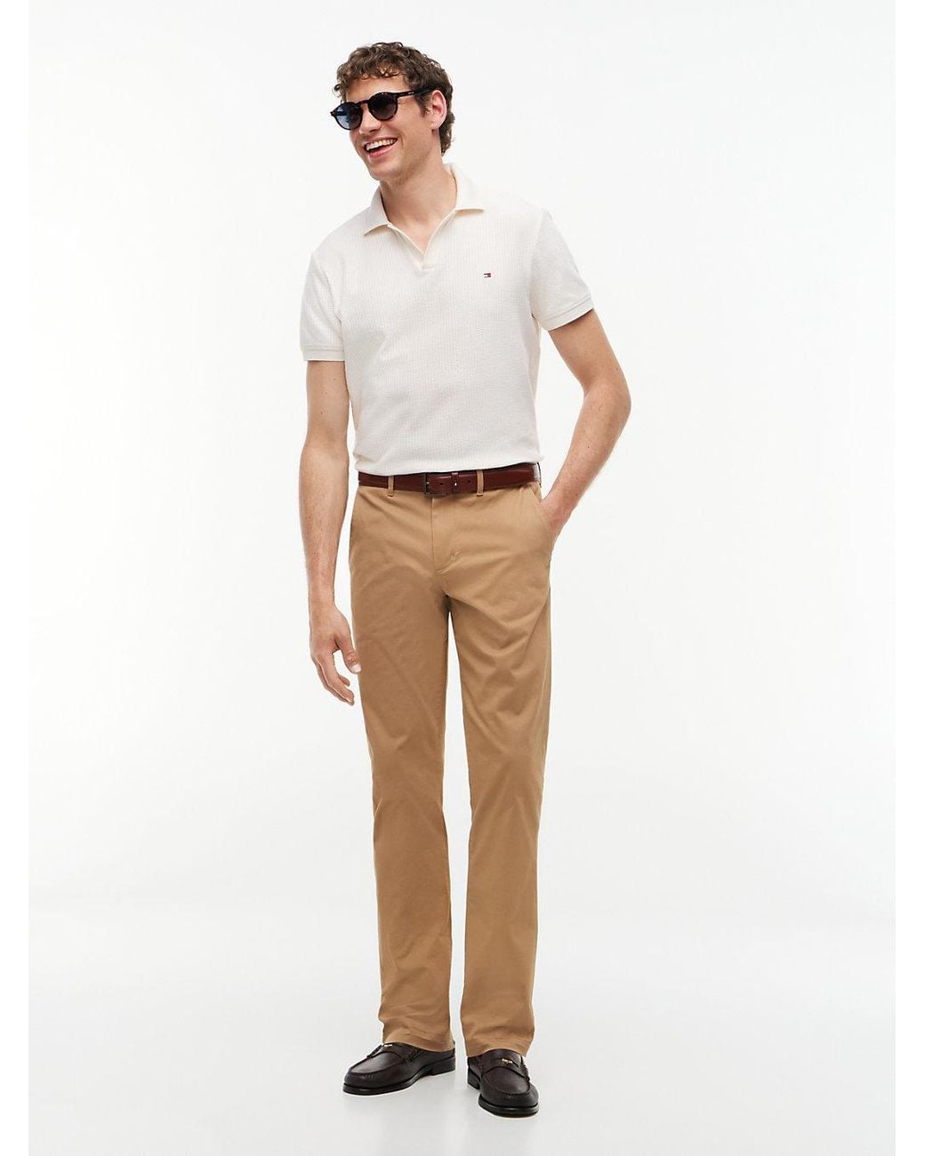Tommy Hilfiger Natural 1985 Denton Slim Straight Twill Chinos for men
