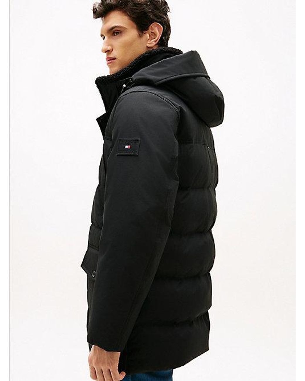 Tommy Hilfiger Black Water Repellent Padded Utility Parka for men