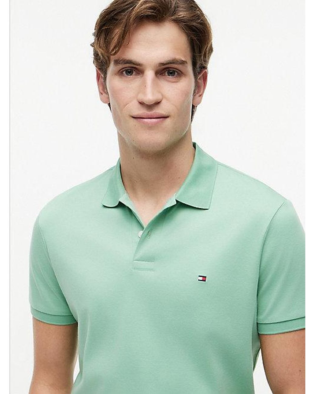 Tommy Hilfiger Green Fluid Cotton Interlock Knit Polo Shirt for men