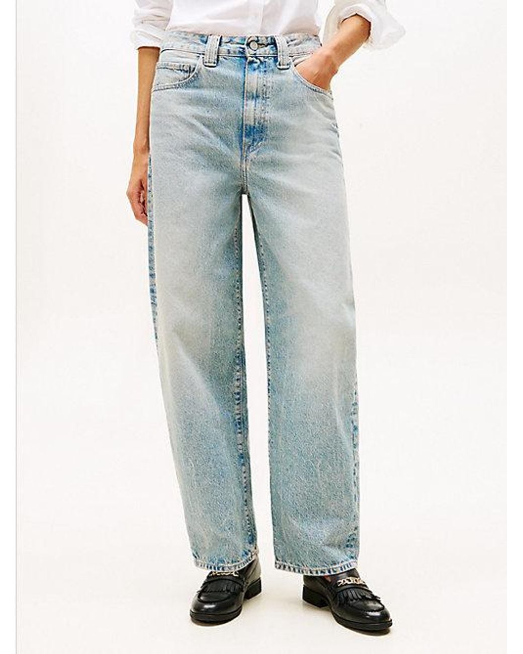 Tommy Hilfiger Multicolor Mid Rise Relaxed Barrel Leg Jeans