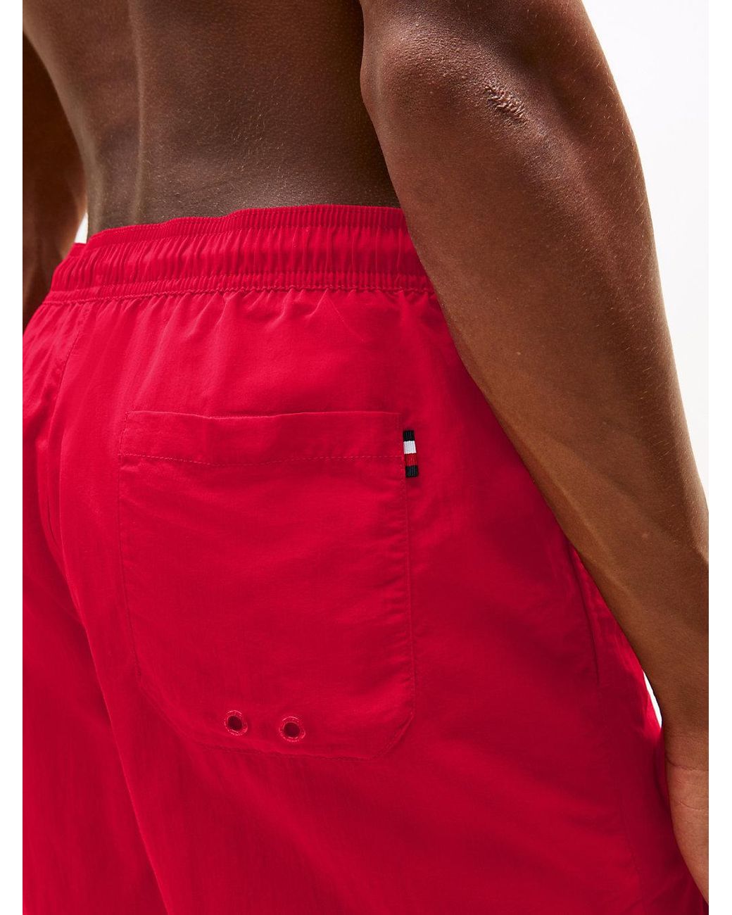 Tommy Hilfiger Red Flag Embroidery Mid Length Swim Shorts for men