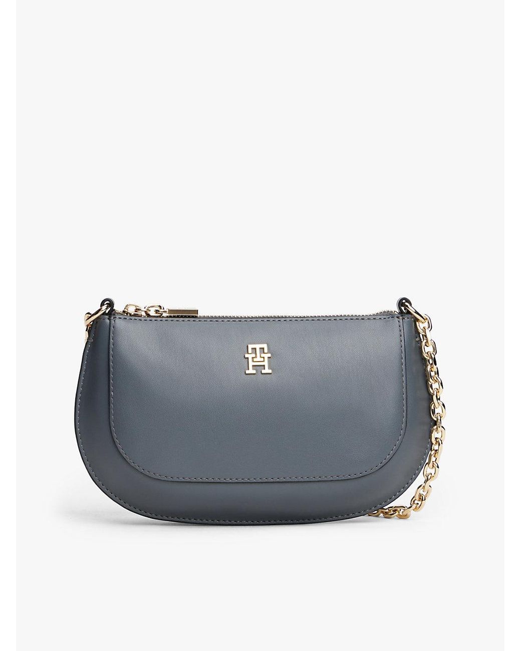 Tommy Hilfiger Gray Th Monogram Chain Strap Crossbody Bag