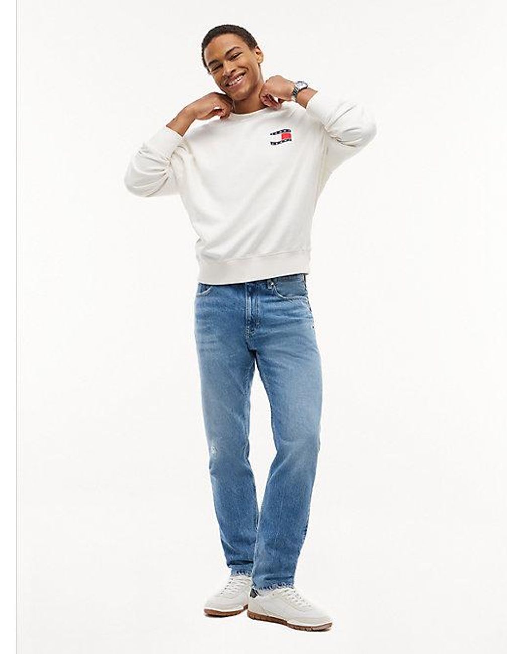 Tommy Hilfiger Blue Ryan Slim Straight Distressed Jeans for men