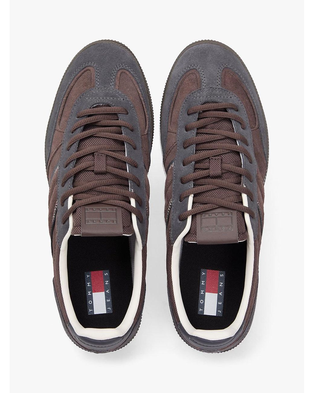 Tommy Hilfiger Brown The Greenwich Suede Logo Trainers for men