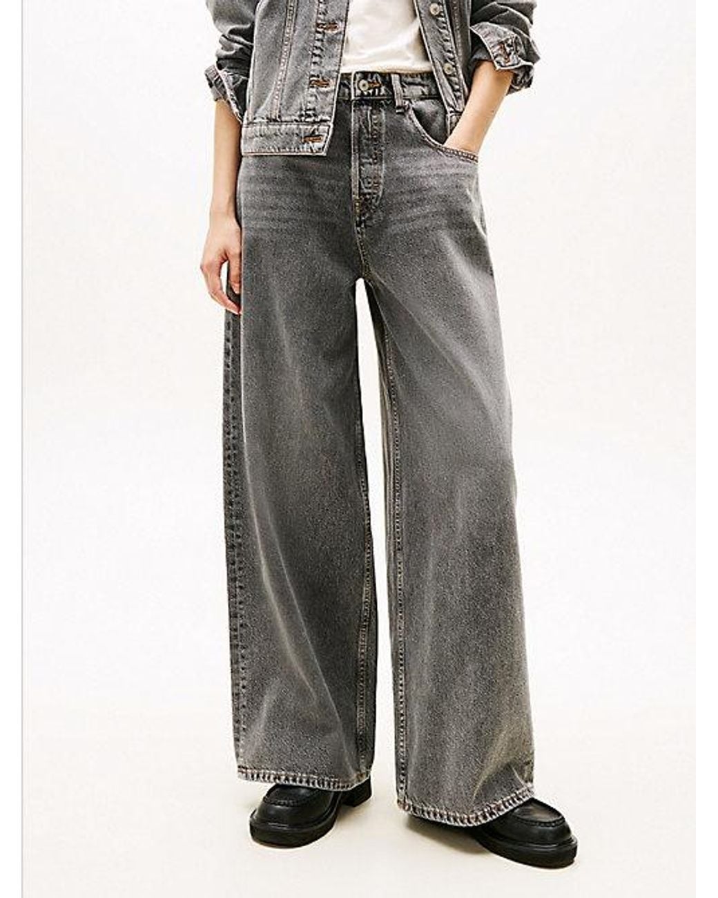 Tommy Hilfiger Multicolor Mid Rise Loose Wide Leg Jeans