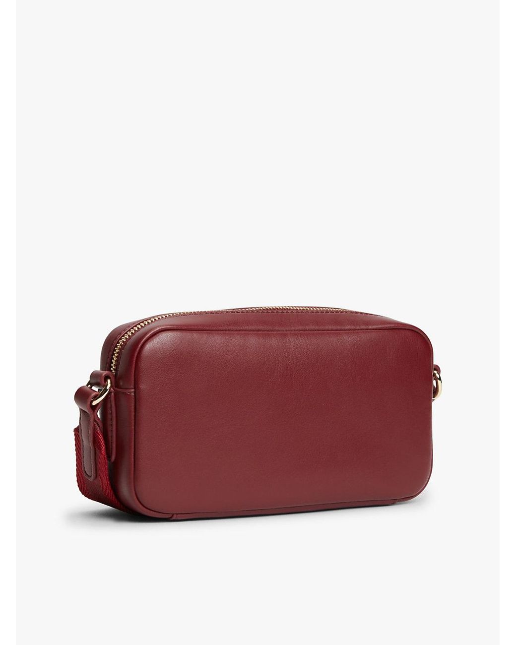 Tommy Hilfiger Red Essential Debossed Crossbody Camera Bag
