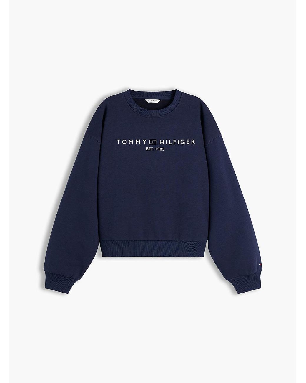 Tommy Hilfiger Blue Logo Relaxed Fleece Sweatshirt
