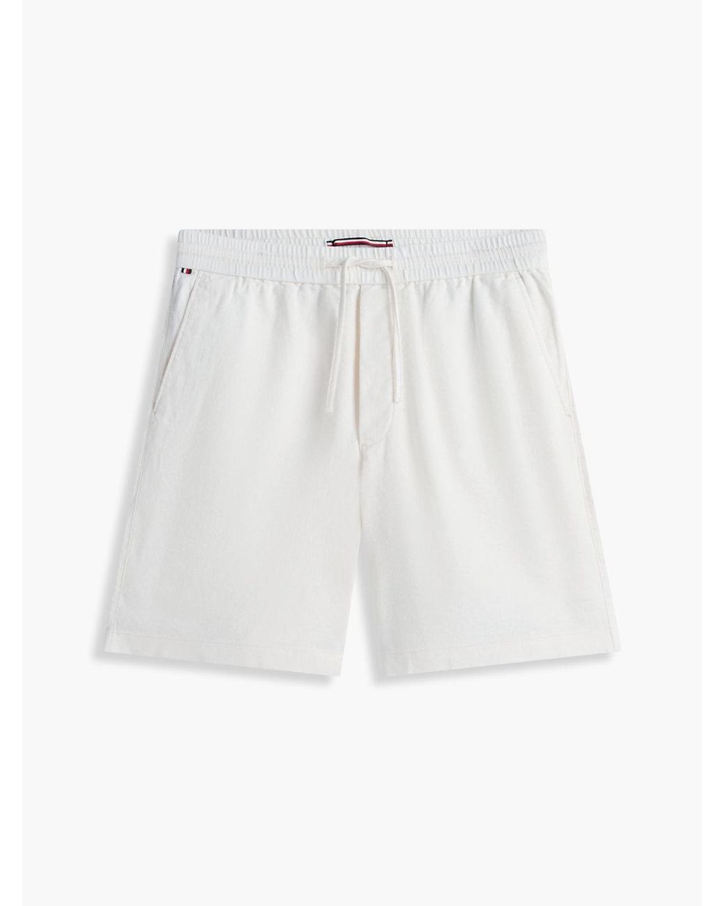Tommy Hilfiger White Dover Linen Blend Regular Fit Chino Shorts for men
