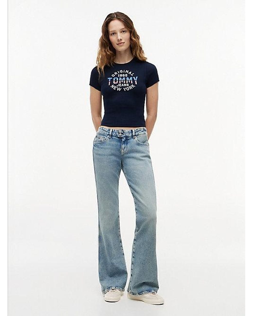 Tommy Hilfiger Blue Faded Low Rise Bootcut Jeans