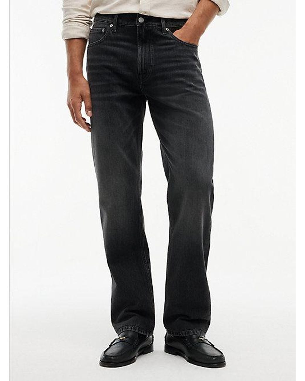 Tommy Hilfiger Black Dover Regular Straight Whiskered Jeans for men