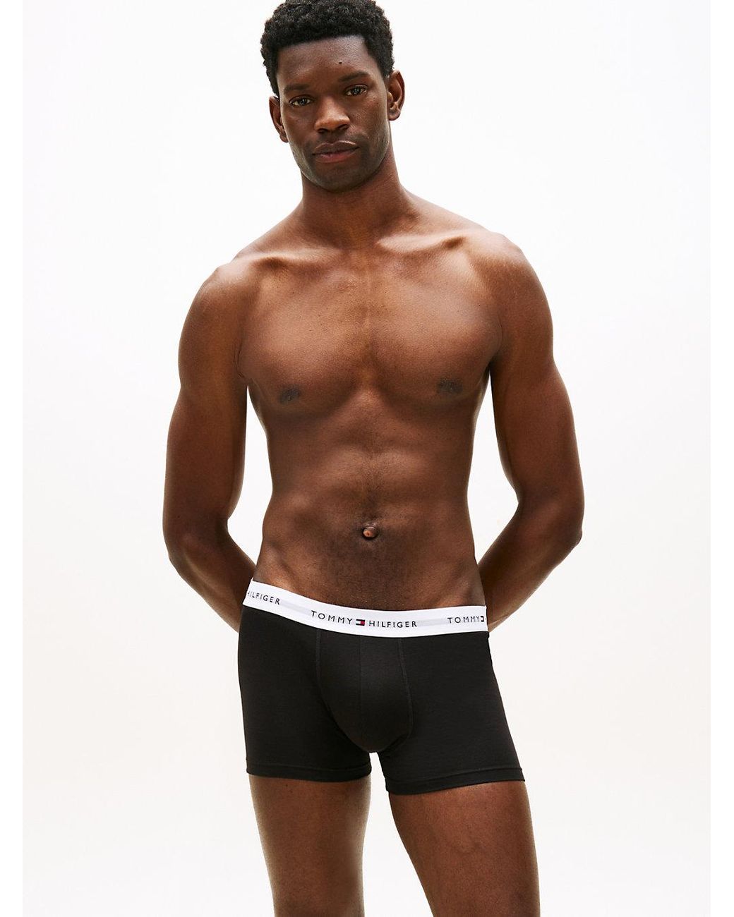 Tommy Hilfiger White 3-Pack Signature Waistband Print Trunks for men