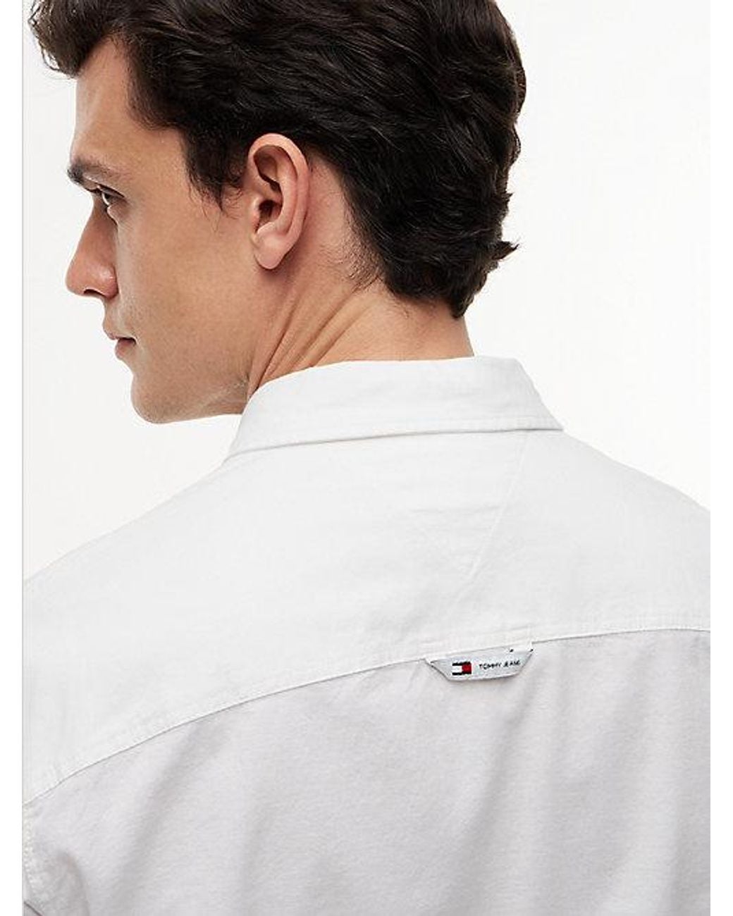 Tommy Hilfiger White Stretch Oxford Cotton Slim Fit Shirt for men