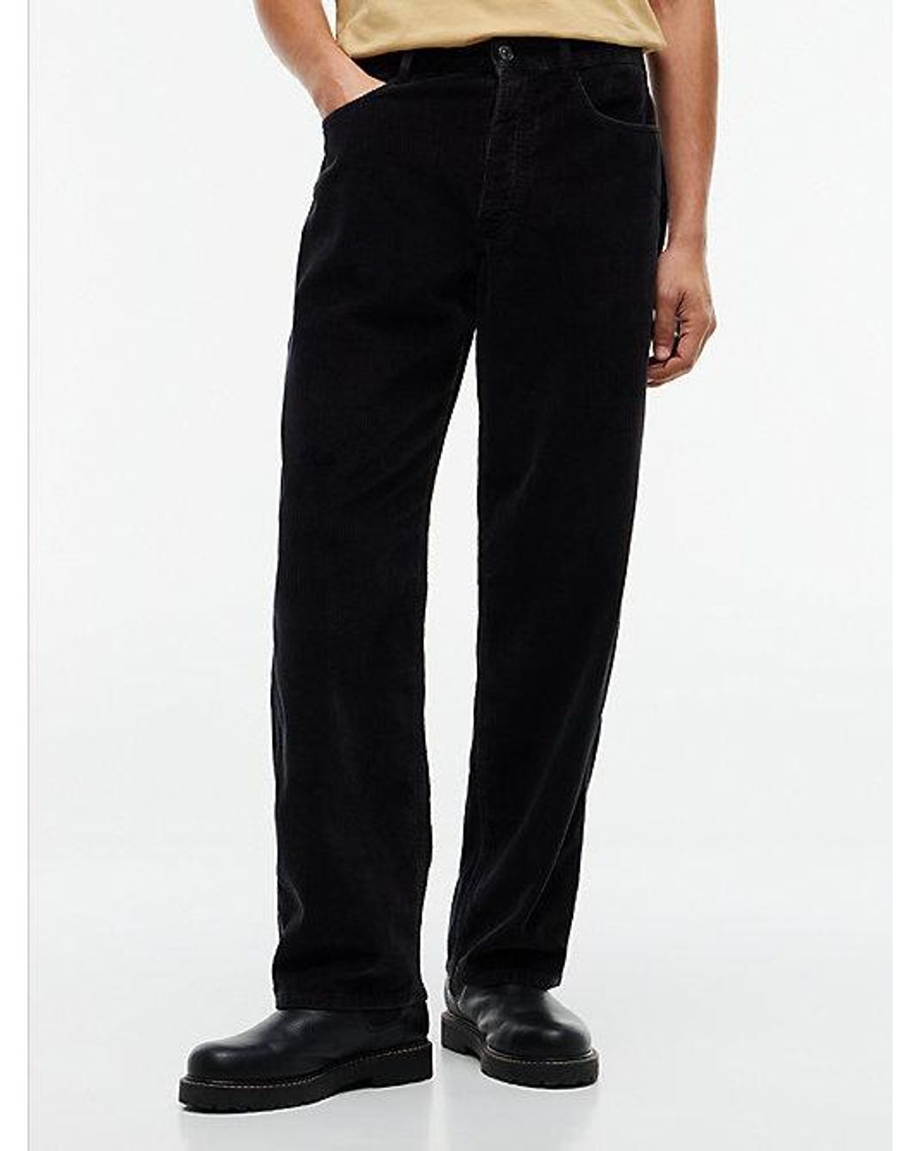 Tommy Hilfiger Black Tommy Jeans Jaimie Loose Straight Five Pocket Corduroy Trousers for men
