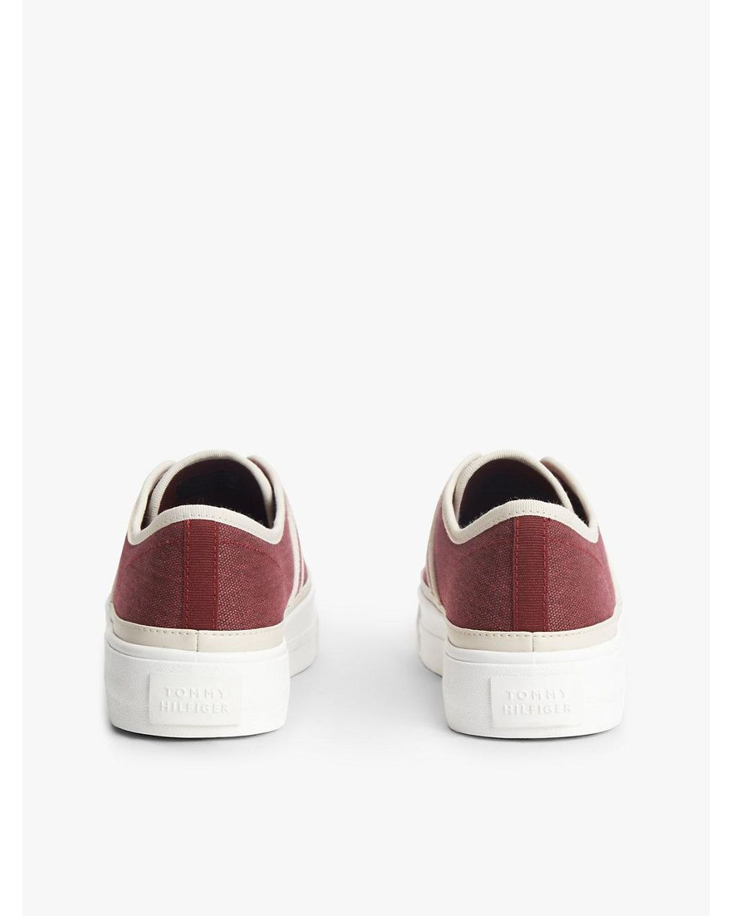 Tommy Hilfiger Multicolor Contrast Piping Canvas Platform Trainers