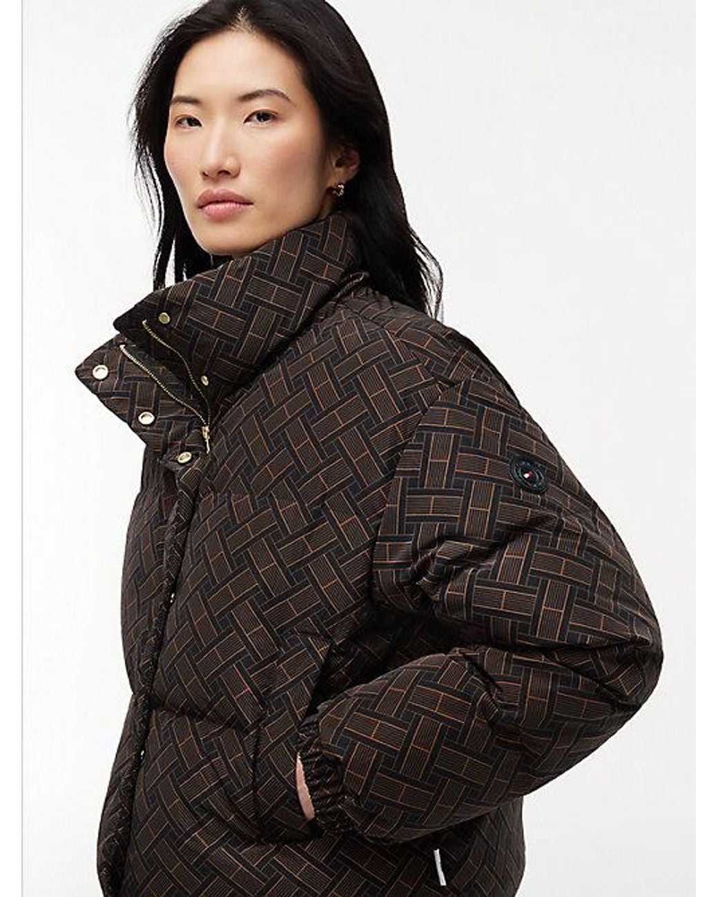 Tommy Hilfiger Black Repeat Flag Relaxed Down Jacket