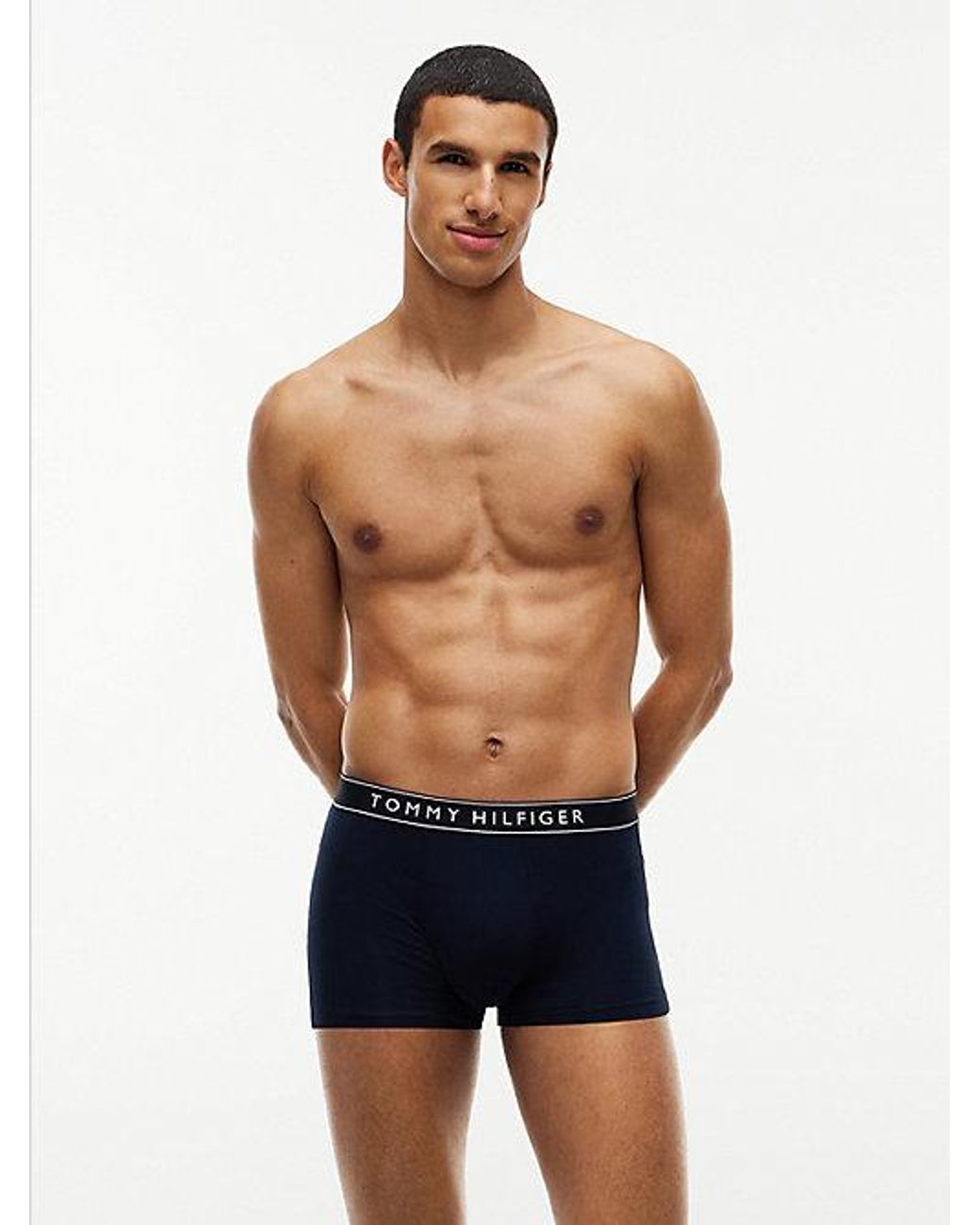 Tommy Hilfiger Blue 3 Pack Essential Logo Waistband Trunks for men