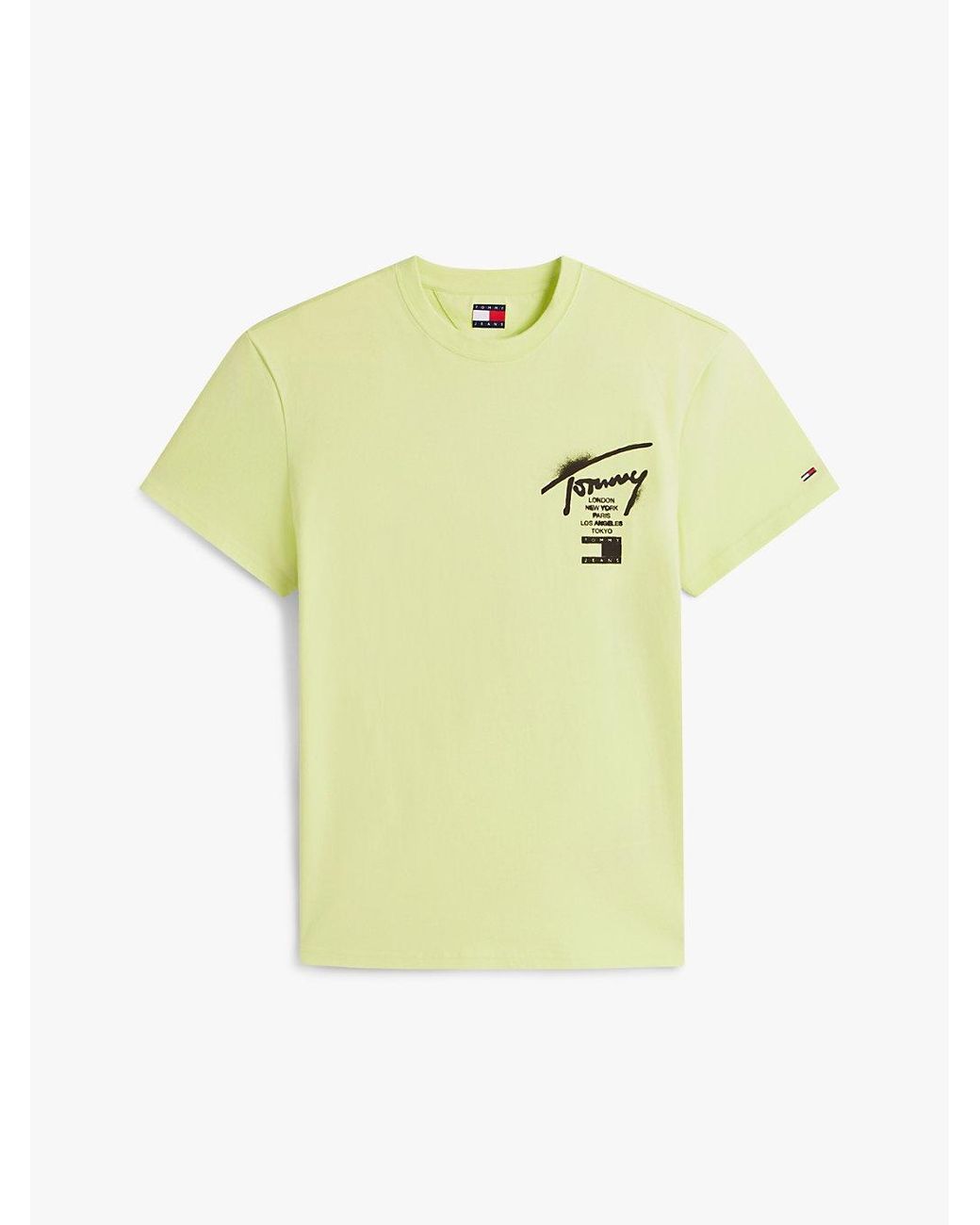 Tommy Hilfiger Yellow Signature Back Logo Jersey T-Shirt for men