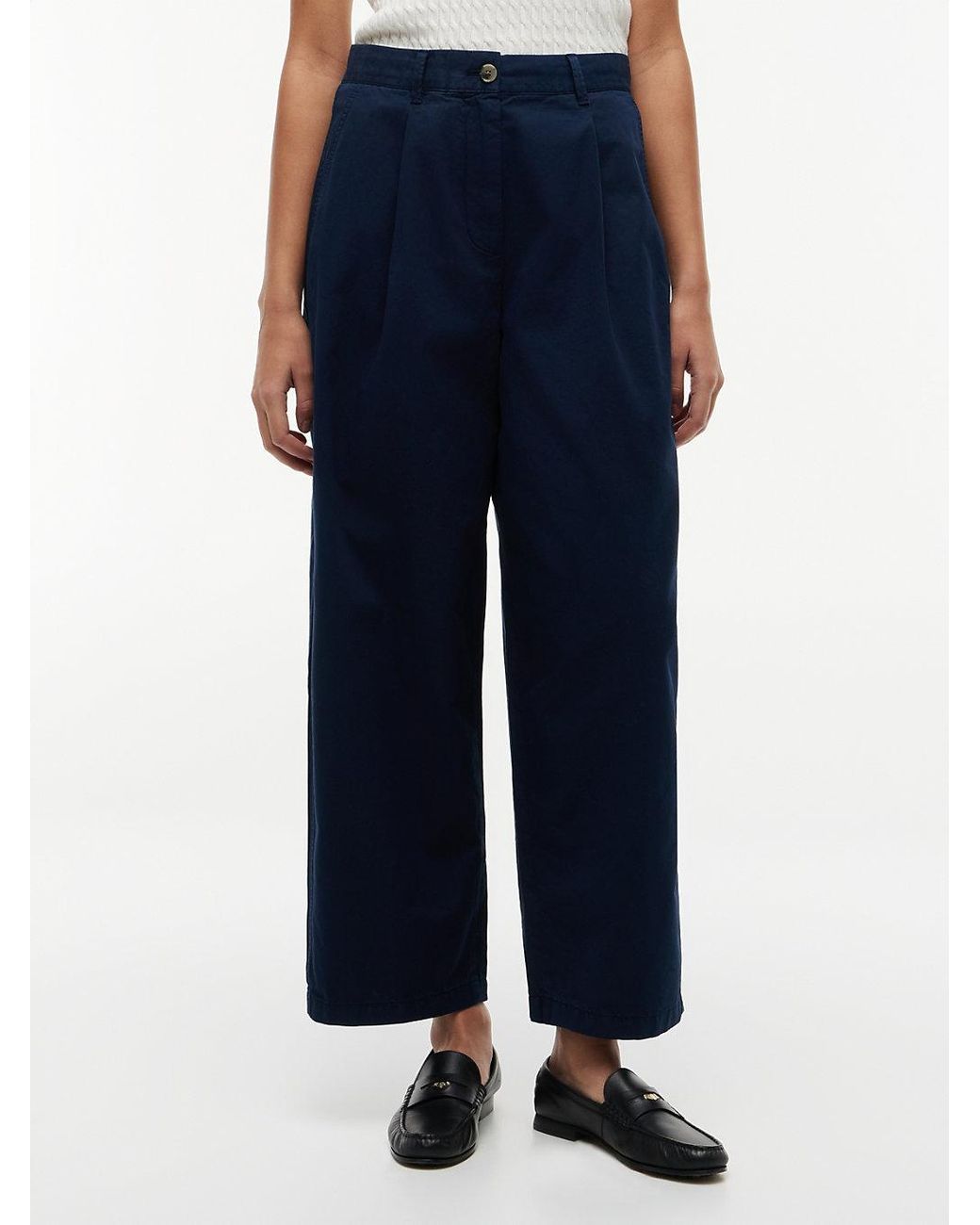 Tommy Hilfiger Blue Washed Barrel Leg Chinos