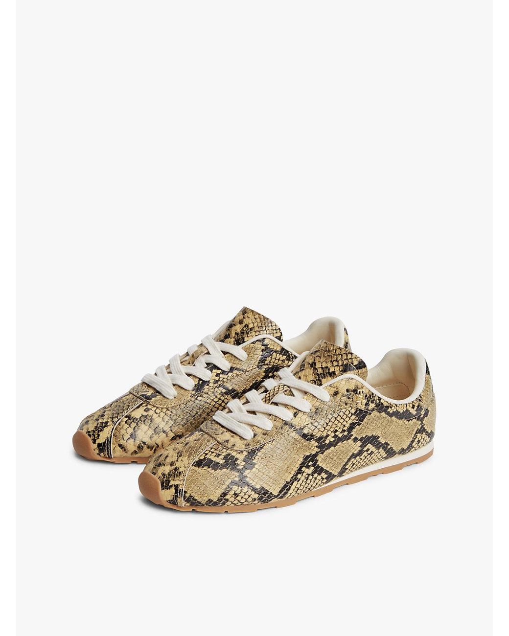 Tommy Hilfiger Natural Print Leather Trainers