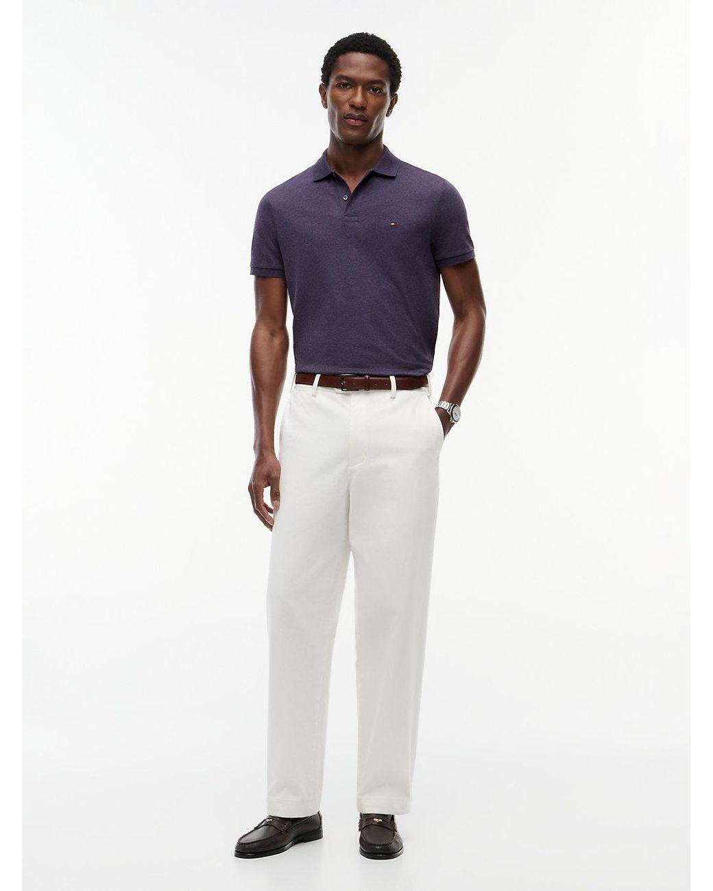 Tommy Hilfiger Blue Fluid Cotton Interlock Knit Polo Shirt for men