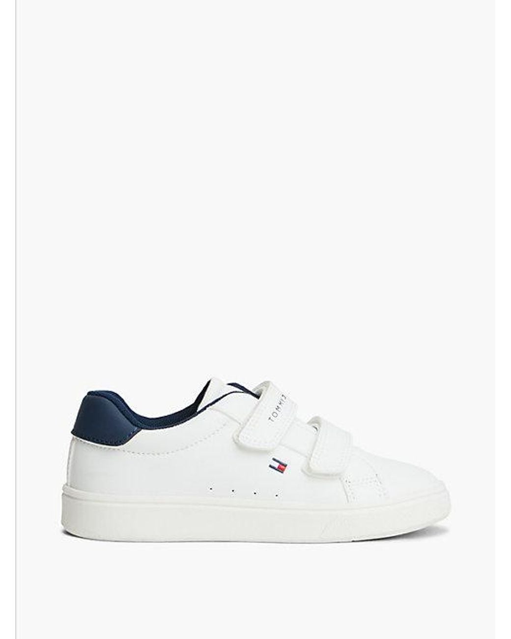 Tommy Hilfiger White Logo Hook And Loop Trainers