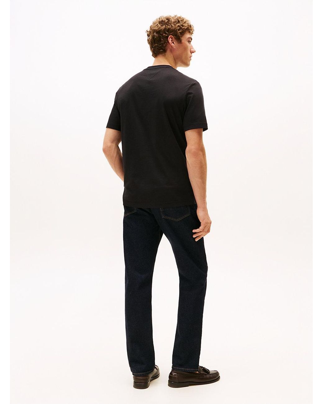 Tommy Hilfiger Black Logo Embroidery Insert T-Shirt for men
