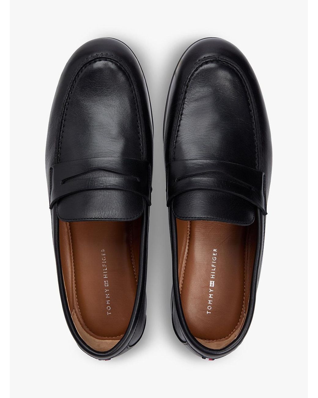 Tommy Hilfiger White Leather Flexible Loafers for men