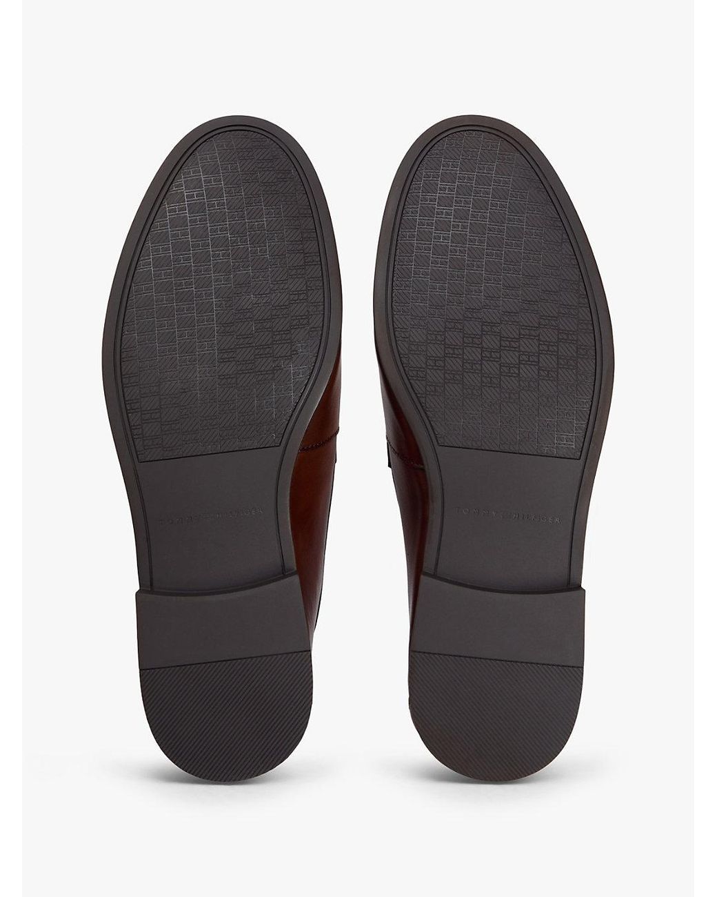 Tommy Hilfiger Brown Leather Flexible Loafers for men