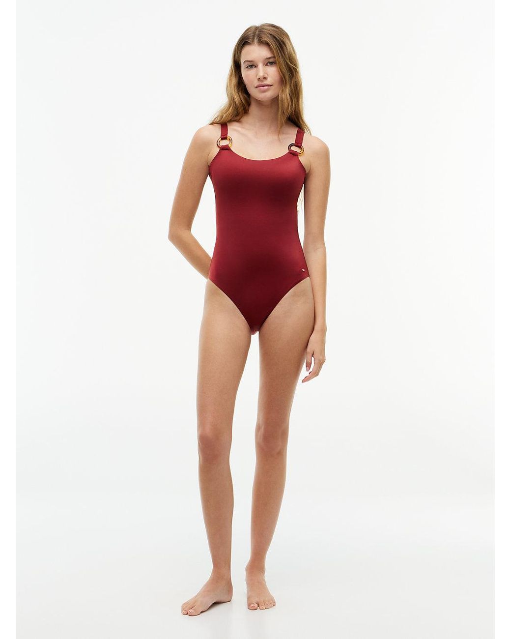 Tommy Hilfiger Red Flag Scoop Back Swimsuit