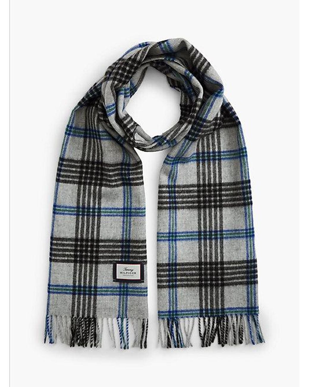 Tommy Hilfiger Multicolor Pure Wool Jacquard Check Scarf for men