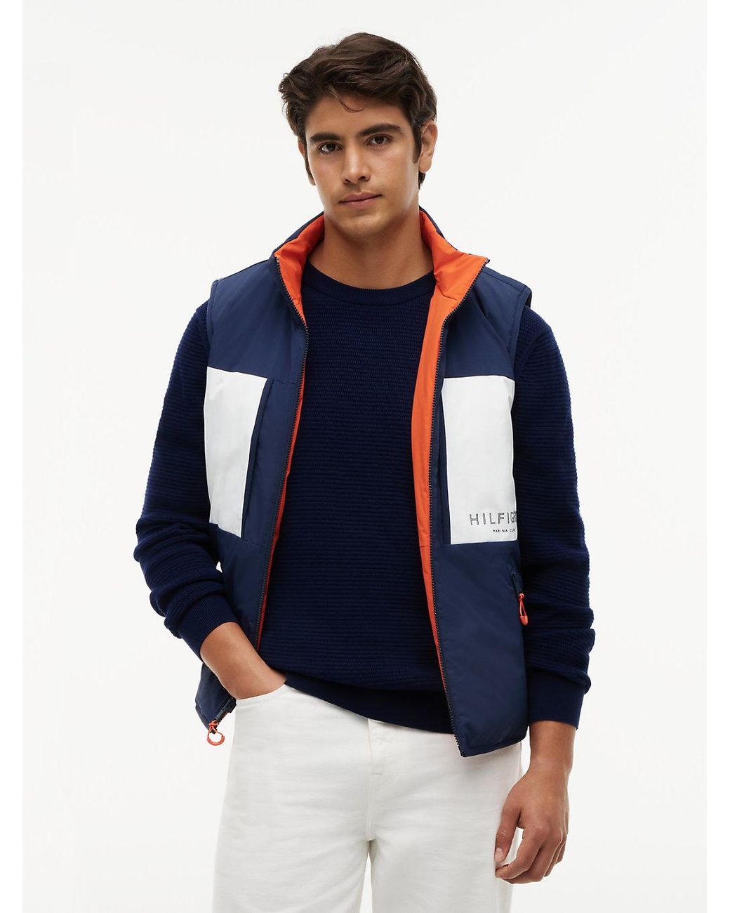 Tommy Hilfiger Blue Reversible Zip-Thru Regatta Gilet for men