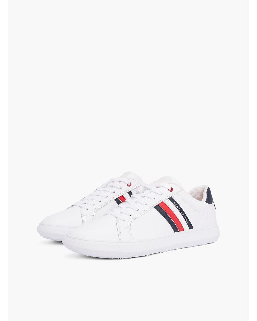 Tommy Hilfiger White Essential Leather Cupsole Trainers for men