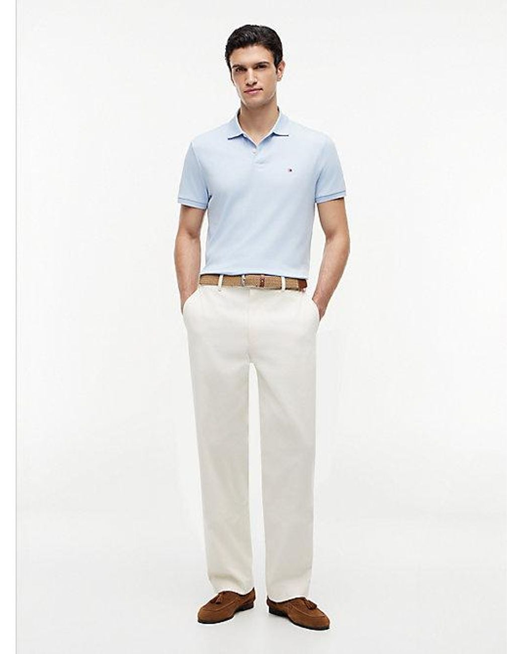 Tommy Hilfiger Blue Liquid Cotton Regular Short Sleeve Polo for men