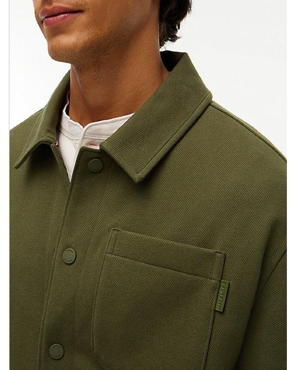 Tommy Hilfiger Green Mixed Texture Relaxed Chore Jacket for men