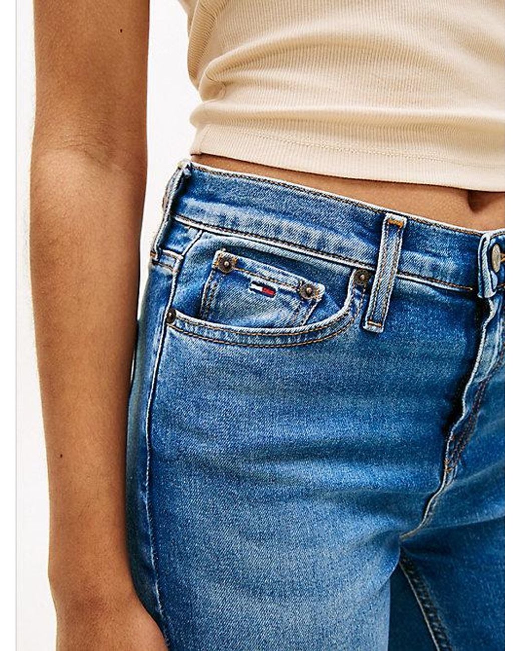 Tommy Hilfiger Blue Nora Faded Mid Rise Skinny Jeans