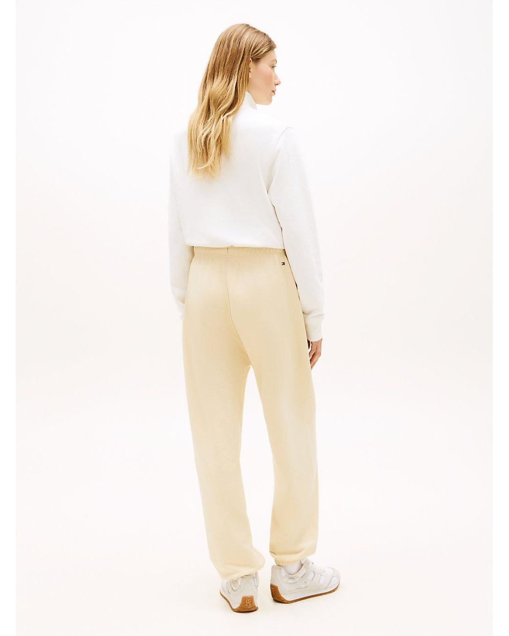 Tommy Hilfiger Natural Logo Embroidery Cuffed Leg Joggers