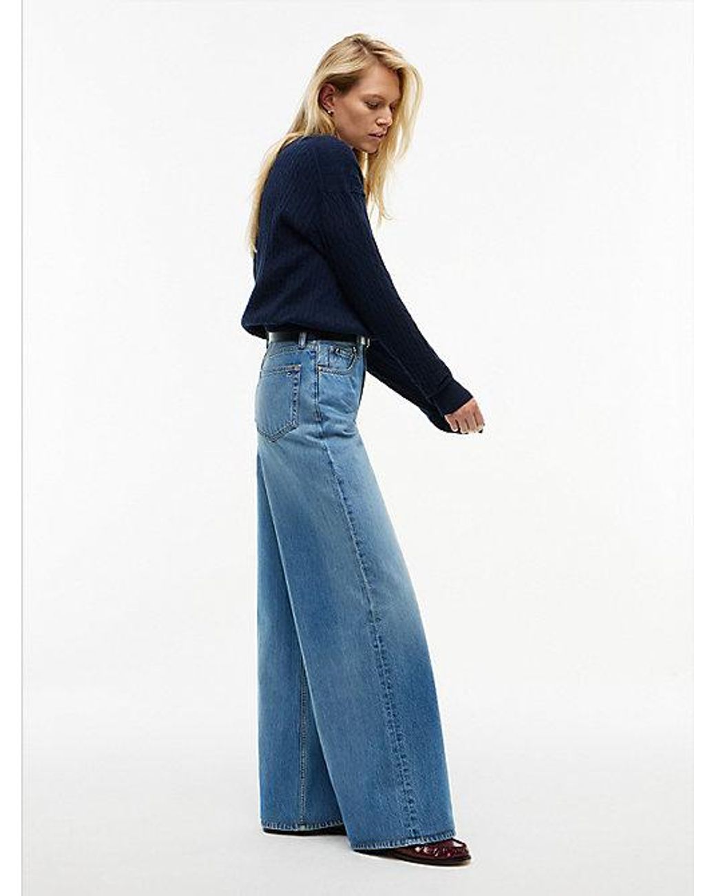Tommy Hilfiger Blue Indie High Rise Wide Jeans