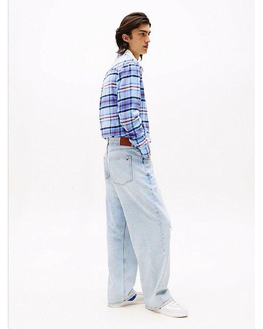 Tommy Hilfiger Blue Jaimie Coolmax Distressed Relaxed Straight Leg Jeans for men